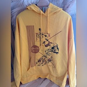 Yellow Graphic Hooded Sweatshirt